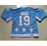 nhl jerseys quebec nordiques #19 sakic lt.blue[ccm]