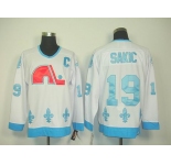 nhl jerseys quebec nordiques #19 sakic white(ccm)