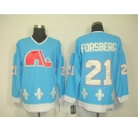 nhl jerseys quebec nordiques #21 forsberg blue(ccm)