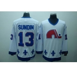nhl quebec nordiques #13 sundin white(ccm)