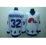 nhl quebec nordiques #32 brousseau white(ccm)