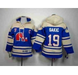 youth nhl jerseys quebec nordiques #19 sakic cream-blue[pullover hooded sweatshirt][patch C]
