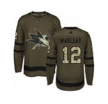 Adidas San Jose Sharks #12 Patrick Marleau Green Salute to Service Stitched NHL Jersey