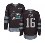 Adidas San Jose Sharks #16 Eric Fehr Authentic Black 1917-2017 100th Anniversary NHL Jersey