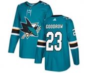 Adidas San Jose Sharks #23 Barclay Goodrow Authentic Teal Green Home NHL Jersey