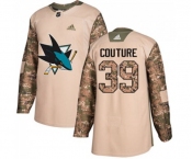 Adidas San Jose Sharks #39 Logan Couture Authentic Camo Veterans Day Practice NHL Jersey