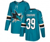 Adidas San Jose Sharks #39 Logan Couture Authentic Teal Green Home NHL Jersey