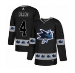 Adidas San Jose Sharks #4 Brenden Dillon Authentic Black Team Logo Fashion NHL Jersey