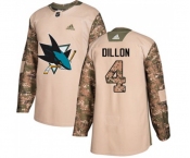 Adidas San Jose Sharks #4 Brenden Dillon Authentic Camo Veterans Day Practice NHL Jersey