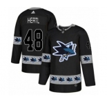 Adidas San Jose Sharks #48 Tomas Hertl Authentic Black Team Logo Fashion NHL Jersey