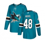 Adidas San Jose Sharks #48 Tomas Hertl Authentic Teal Green Home NHL Jersey