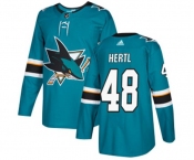 Adidas San Jose Sharks #48 Tomas Hertl Authentic Teal Green Home NHL Jersey