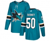 Adidas San Jose Sharks #50 Chris Tierney Premier Teal Green Home NHL Jersey
