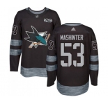Adidas San Jose Sharks #53 Brandon Mashinter Authentic Black 1917-2017 100th Anniversary NHL Jersey