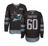 Adidas San Jose Sharks #60 Rourke Chartier Authentic Black 1917-2017 100th Anniversary NHL Jersey