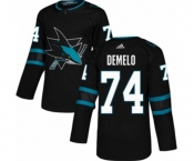 Adidas San Jose Sharks #74 Dylan DeMelo Authentic Black Alternate NHL Jersey