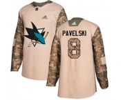 Adidas San Jose Sharks #8 Joe Pavelski Authentic Camo Veterans Day Practice NHL Jersey