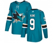 Adidas San Jose Sharks #9 Evander Kane Authentic Teal Green Home NHL Jersey