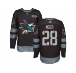 Men Adidas San Jose Sharks #28 Timo Meier Black 1917-2017 100th Anniversary Stitched NHL Jersey