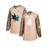 Men Adidas San Jose Sharks #4 Brenden Dillon Camo Authentic 2017 Veterans Day Stitched NHL Jersey