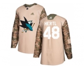 Men Adidas San Jose Sharks #48 Tomas Hertl Camo Authentic 2017 Veterans Day Stitched NHL Jersey