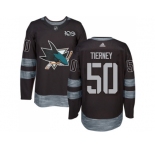 Men Adidas San Jose Sharks #50 Chris Tierney Black 1917-2017 100th Anniversary Stitched NHL Jersey