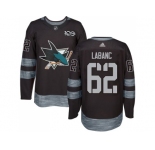 Men Adidas San Jose Sharks #62 Kevin Labanc Black 1917-2017 100th Anniversary Stitched NHL Jersey