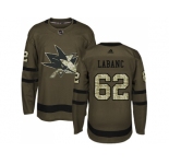 Men Adidas San Jose Sharks #62 Kevin Labanc Green Salute to Service Stitched NHL Jersey