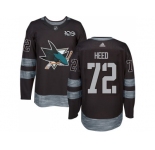 Men Adidas San Jose Sharks #72 Tim Heed Black 1917-2017 100th Anniversary Stitched NHL Jersey