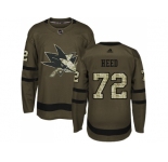 Men Adidas San Jose Sharks #72 Tim Heed Green Salute to Service Stitched NHL Jersey
