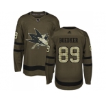 Men Adidas San Jose Sharks #89 Mikkel Boedker Green Salute to Service Stitched NHL Jersey
