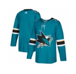 Men Adidas San Jose Sharks Blank Teal Home Authentic Stitched NHL Jersey