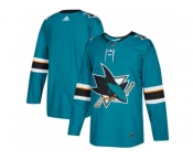 Men Adidas San Jose Sharks Blank Teal Home Authentic Stitched NHL Jersey