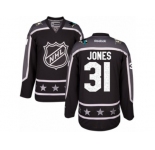 Men's Reebok San Jose Sharks #31 Martin Jones Authentic Black Pacific Division 2017 All-Star NHL Jersey