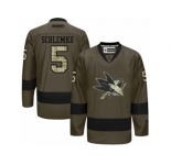 Men's Reebok San Jose Sharks #5 David Schlemko Authentic Green Salute to Service NHL Jersey