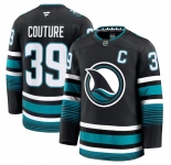 Men's San Jose Sharks #39 Logan Couture Black 2024-25 Alternate Stitched Hockey Jersey