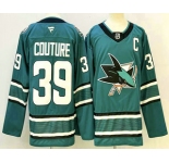 Men's San Jose Sharks #39 Logan Couture Teal Authentic Jersey