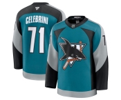 Men's San Jose Sharks #71 Macklin Celebrini Teal 2025 Alternate Stitched Hockey Jersey