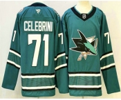 Men's San Jose Sharks #71 Macklin Celebrini Teal Authentic Jersey