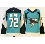 Men's San Jose Sharks #72 William Eklund Teal 2025 Alternate Stitched Hockey Jersey