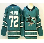 Men's San Jose Sharks #72 William Eklund Teal Authentic Jersey