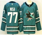 Men's San Jose Sharks #77 Michael Misa Teal Authentic Jersey