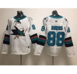 Men's San Jose Sharks #88 Brent Burns White Stitched Hockey Jersey