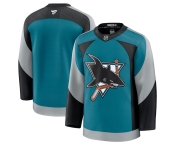 Men's San Jose Sharks Blank Teal 2025 Alternate Stitched Hockey Jersey