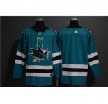 Men's Sharks Blank Teal Stitched Hockey Hockey Jersey