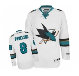 Reebok San Jose Sharks #8 Joe Pavelski Authentic White Away NHL Jersey