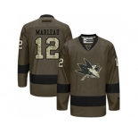 San Jose Sharks #12 Patrick Marleau Green Salute to Service Stitched NHL Jersey