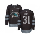 San Jose Sharks #31 Martin Jones Black 1917-2017 100th Anniversary Stitched NHL Jersey