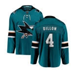 San Jose Sharks #4 Brenden Dillon Fanatics Branded Teal Green Home Breakaway NHL Jersey
