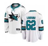 San Jose Sharks #62 Kevin Labanc Fanatics Branded White Away Breakaway NHL Jersey